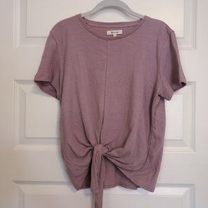 Madewell textured tie-top in mauve